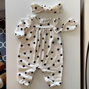 babyGAP Ruffle One-Piece + headband